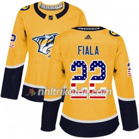 Nashville Predators Trikot Kevin Fiala 22 Adidas 2017-2018 Gold USA Flag Fashion Authentic - Dame